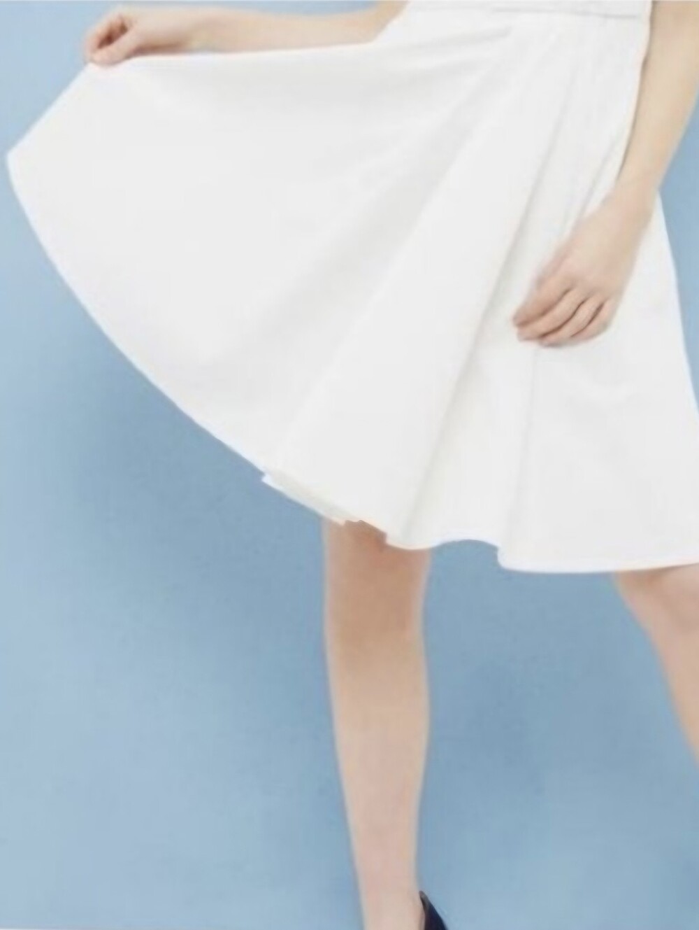 Ted Baker London Canniey Two-Tone Fit & Flare Bow Waist Dress Navy White 2/US 6 - Picture 6 of 16